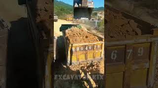 Excavators Load Soil Onto Trucks excavator truck soil [upl. by Liagiba]