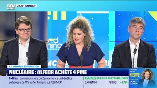 Arnaud Montebourg et Eric Druenne Alfeor  Nucléaire Alfeor achète quatre PME [upl. by Odel]