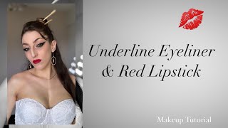 Underline Eyeliner amp Red Lipstick mvquinn underlineeyeliner [upl. by Magdaia234]