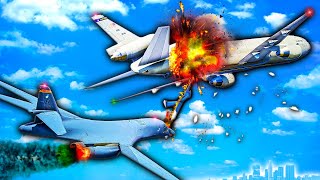 MidAir Refueling causes HUGE PLANE CRASH in GTA 5 [upl. by Anawik]