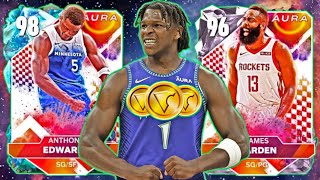 NBA 2k25 Myteam quotAURAquot Pack Opening For Galaxy Opal ANTHONY EDWARDS amp PD JAMES HARDEN PACKS LIVE [upl. by Eltsirk]