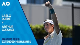 Laslo Djere v Arthur Cazaux Extended Highlights  Australian Open 2024 First Round [upl. by Iruy]