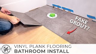 How to Install Vinyl Plank Tiles in a Bathroom 🚽 [upl. by Pelagias]