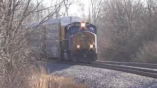 CSX M217 Autorack Train from Creston Ohio December 15 2023 [upl. by Nitsirk278]