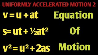 PhysicsUniformly Accelerated Motion Equation of Motion [upl. by Nnodnarb775]