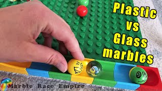 Plastic vs Glass marbles Who will win ASMR marble run  Marble Race Empire [upl. by Gass649]