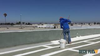 How to Apply Elastomeric Roof Coating Using Deck Flex T2424 Reflective Roof Coating [upl. by Alfonse376]