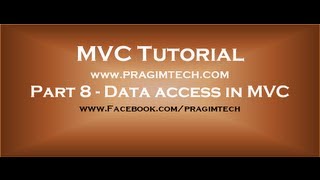 Part 8 Data access in mvc using entity framework [upl. by Eelarbed688]