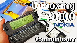 Nokia 9000 Communicator Unboxing 4K with all original accessories RAE1N B review [upl. by Hallock]