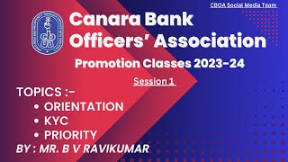 CBOA PROMOTION CLASS  14102023 FORENOON BY MR B V RAVIKUMAR [upl. by Chally]