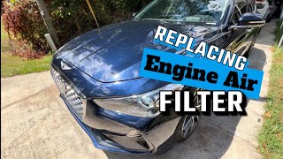 20T GENESIS G70  HOW TO REPLACE ENGINE AIR FILTER [upl. by Alamac]