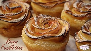 Recette des Roses Feuilletées à la Pomme [upl. by Leonora]