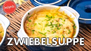 Zwiebelsuppe mit Käse überbacken  🇫🇷 Das französische REZEPT [upl. by Ingelbert]