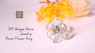 DIY Unique Resin Jewelry UV Resin Flower Ring [upl. by Ramsden]