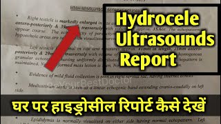 How to read Hydrocele Ultrasounds Report Reading in hindi [upl. by Rehpotsihc]