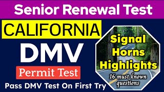 DMV Senior Written Test 2024  CA DMV Senior Renewal Test  DMV Permit Test California cadmv [upl. by Nikola]