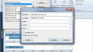 Informe Calendario de Recurso con Microsoft Project [upl. by Nohsyar]