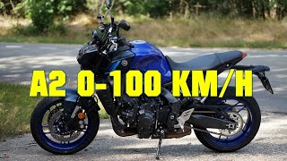 2022 YAMAHA MT09 A2 35kW 0100 KMH  060 MPH FROM IDLE [upl. by Nike]