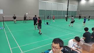 Arena Badminton club games Pomona California 7月19日24  3 Alan amp Oscar vs Raj amp Raja [upl. by Ahsimit]