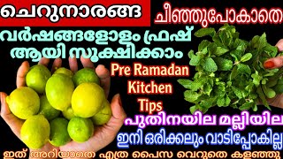 നാരങ്ങ ഫ്രഷ് ആയി എന്നും സൂക്ഷിക്കാൻ കിടിലൻ സൂത്രം Time Saving Kitchen Tips Pre Ramadan Preparations [upl. by Leumek]