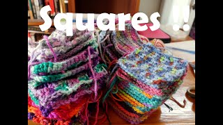 Crochet Ive made more Patchwork Squares Filling a box with yarn [upl. by Anaid]