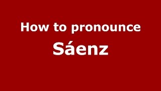 How to pronounce Sáenz SpanishArgentina  PronounceNamescom [upl. by Ellett]