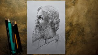 how to draw Rabindranath Tagore pencil sketch  Drawing Rabindranath thakur  rabindranath tagore [upl. by Sethi597]