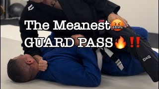 BJJ meanest guard pass 2 lose friends seriously Warning ⚠️ don’t attempt this pass on higher belts [upl. by Aurelius]