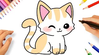 COMO DESENHAR UM GATINHO FOFO KAWAII FÁCIL 😻💟 [upl. by Eloci]