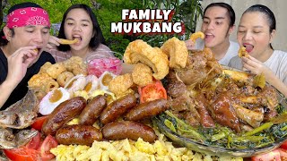 Filipino Breakfast and Pork Asado with Kangkong Mukbang Family Mukbang [upl. by Humfrid]