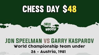 Jon Speelman vs Garry Kasparov  World Championship team under 26  Austria 1981 [upl. by Serene]