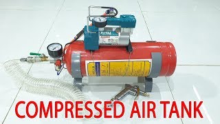 Build 12Volt Compressed Air Tank using Old Fire Extinguisher [upl. by Ardnoet]