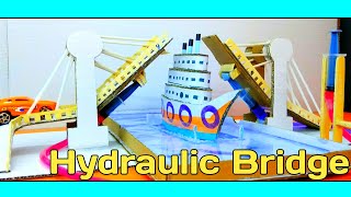 First on youtube DIY hydraulic pull up bridge tutorial from cardboard  School Science project [upl. by Datha404]