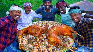 ARABIAN MUTTON BIRYANI with 2 FULL GOAT  Mutton Biryani Recipe with Grilled Goat  Village Cooking [upl. by Anesor964]