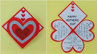 Easy mothers day card idea from paper  Mother day card using paper Heart with a Message [upl. by Griffis667]