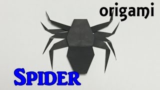 How to make a paper spider  origami spider tutorial only one paper [upl. by Alf762]