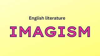 Imagism in English literature Malayalam explanation [upl. by Jordain148]