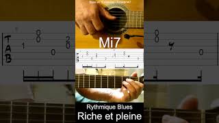 Rythmique BLUES  riche et pleine  aux doigts guitare rythmique blues acoustique tablature [upl. by Atsirk]