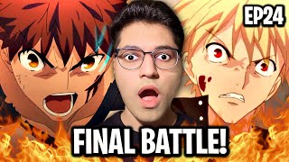 SHIROU vs GILGAMESH  FateStay Night Unlimited Blade Works Episode 24 REACTION [upl. by Priebe]