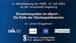 6 Jahrestagung der FeSR 2024  Die Rolle der Glücksspielbranche Dr Lennart Brüggemann HLB [upl. by Otsugua812]