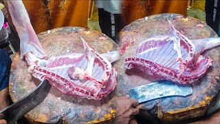 Excellent Pomfret Fastest Giant Mutton Sholder Cutting And Chopping [upl. by Nosliw756]