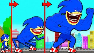 ALL SERIES SHIN SONIC TAPES BECAME MUSCULAR EVOLUTION OF THE STRONGEST SHIN SONIC Cartoon Animation [upl. by Opalina]