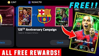 eFootball™ 2025 New Fc Barcelona 125th Anniversary Campaign Rewards  MSN Club Packs Coins [upl. by Assenad]