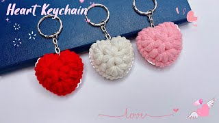 Crochet Heart Keychain ♥️ Easy Crochet Heart  Móc Móc Khoá Trái Tim [upl. by Latia]