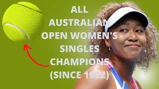 All Australian Open Womens Singles Champions since 1922 [upl. by Ainessej]