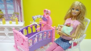 ألعاب باربي غرفة البيبي بنات Barbie Nursery Baby Doll Set [upl. by Nylac]