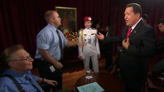 2009 Hugo Chavez sings with Larry King [upl. by Devinna]