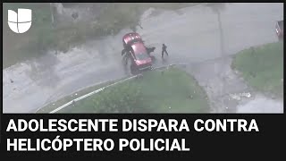 Mira el momento en que un adolescente dispara a un helicóptero policial [upl. by Broderick]