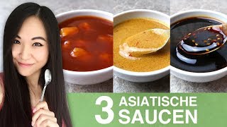 REZEPT Süß Sauer Sauce  Erdnusssoße  Teriyaki Sauce  Asiatische Saucen selber machen [upl. by Carmencita]