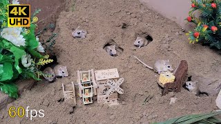 Cat TV mice digging burrows  holes in sand and hide amp seek for cats to watch 4k 8 hour UHD [upl. by Danica]